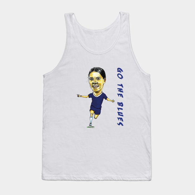 Sam Kerr caricature - Chelsea and Australian football player Tank Top by dizzycat-biz